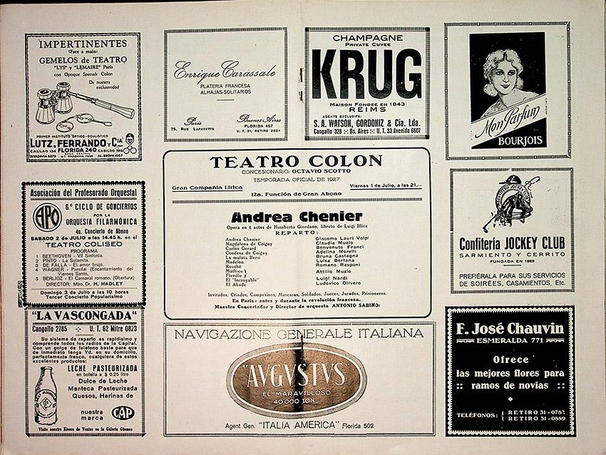 Muzio, Claudia - Teatro Colón Program Lot 1919-1934 - Tamino