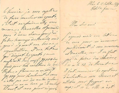 Muzio, Emanuele - Autograph Letter Signed about Verdi 1875