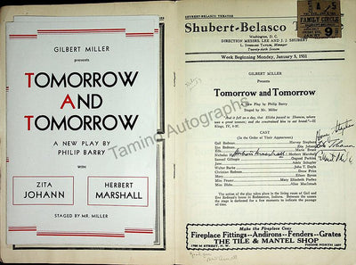 National Theatre - Lot of 8 Theater Signed Programs 1930-1932