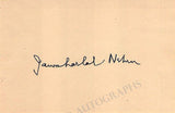 Nehru, Jawaharlal - Signed Album Page