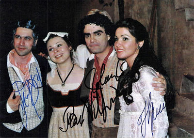 Netrebko, Anna - Villazon, Rolando - D`Arcangelo, Ildebrando - Los, Inna - Signed Photo Elisir