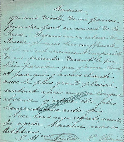 Nevada, Emma - Autograph Letter Signed