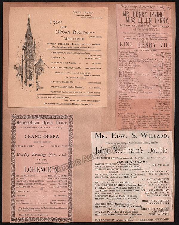 New York Opera and Theater Program Clip Album 1891-1894 - Tamino