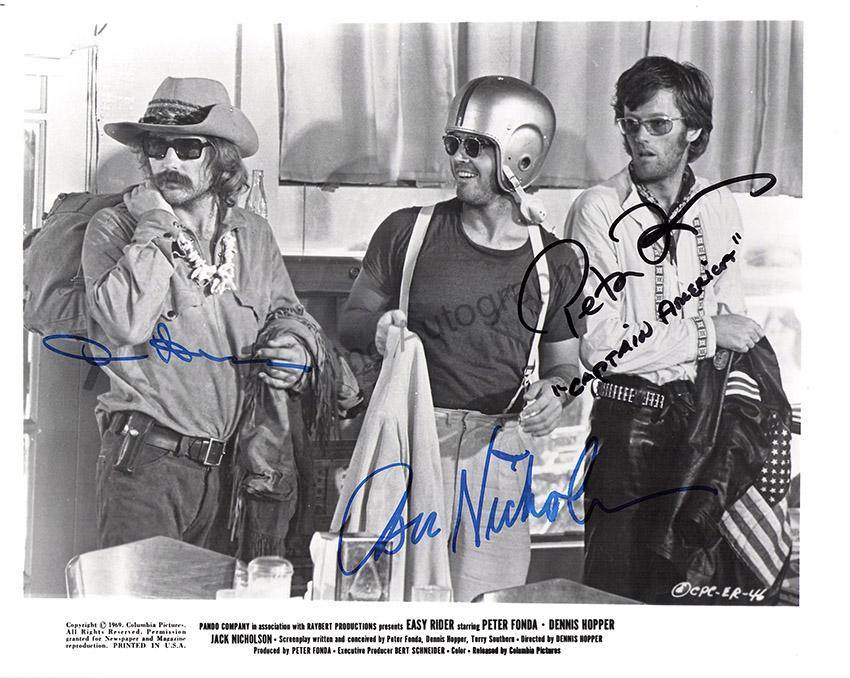 Jack Nicholson Autograph - Peter Fonda Autograph - Dennis Hopper ...