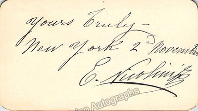 Nicolini, Ernesto - Autograph Card