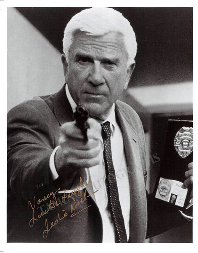 Nielsen, Leslie - Signed Photo in "The Naked Gun"