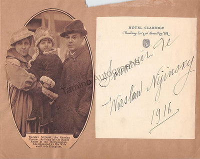 Nijinsky, Vaslav - Signed Album Page 1916