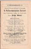 Nikisch, Arthur - Berlin Philharmonic Program with Ticket 1898