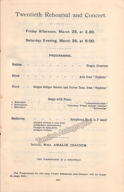 Nikisch, Arthur - Boston Symphony Orchestra - 6 Concert Programs 1891-1893