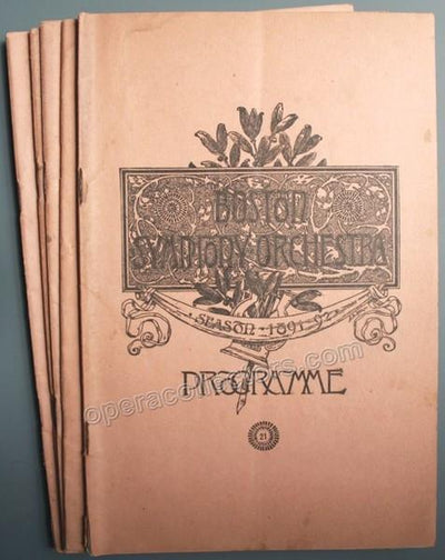 Nikisch, Arthur - Lot of 4 Boston Symphony Orchestra Programs 1891-92