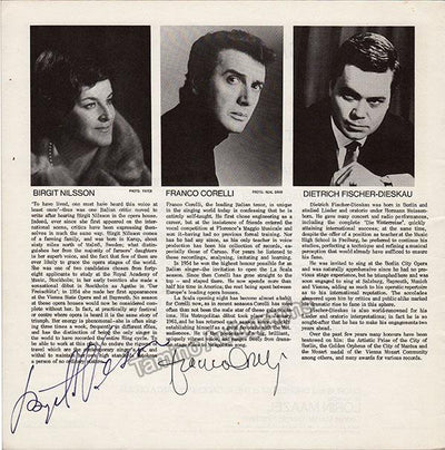 Nilsson, Birgit - Corelli, Franco - Signed LP Booklet