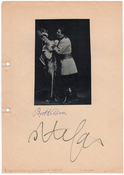 Nilsson, Birgit - Di Stefano, Giuseppe - Double Signed Album Page & Photo