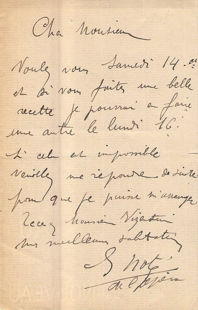 Note, Jean - Autograph Letter Signed