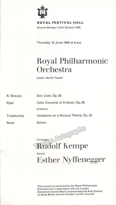 Nyffenegger, Esther - Kempe, Rudolf - Program Royal Festival Hall 1969