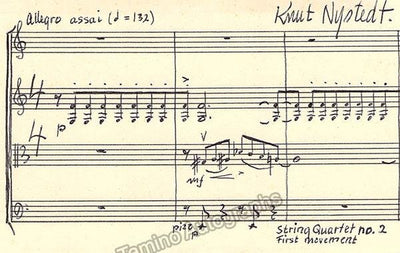 Nystedt, Knut - Autograph Music Quote Signed