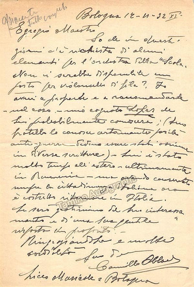 Oblach, Camillo - Autograph Letter Signed 1932