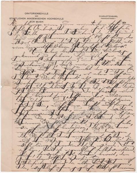 Ochs, Siegfried - Autograph Letter Signed 1923 - Tamino