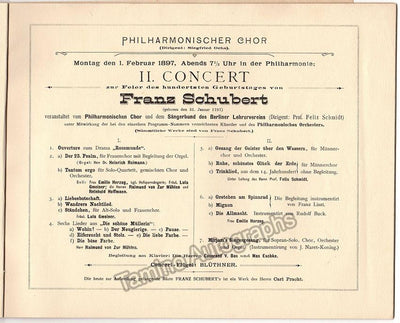 Ochs, Siegfried - Program Concert Vienna 1897
