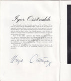 Oistrakh, David - Oistrakh, Igor - Sargent, Malcolm - Signed Program Royal Albert Hall 1961