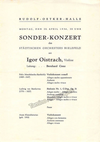 Oistrakh, Igor - Concert Program 1956