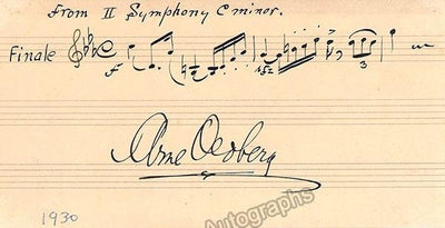 Oldberg, Arne - Autograph Music Quote Signed