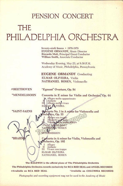 Oliveira, Elmar - Signed Program