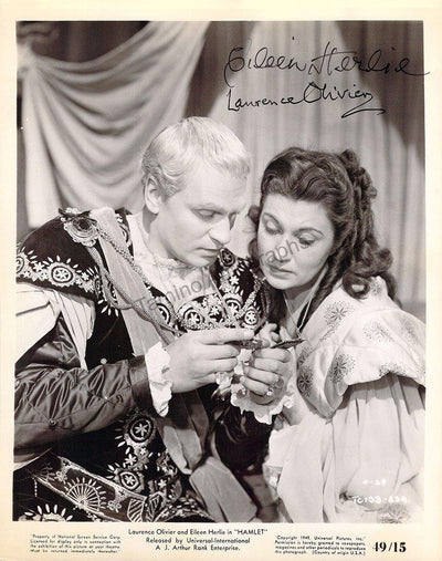 Olivier, Laurence - Herlie, Eileen - Double Signed Photograph in "Hamlet"
