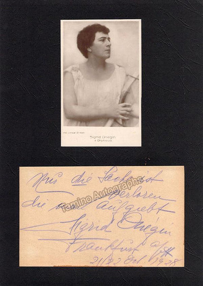 Onegin, Sigrid - Signed Text Quote Matted with a Photo 1928
