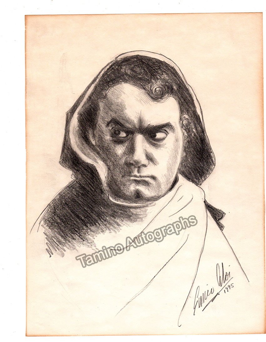 Opera Singer Abstract Drawing Opera Singer Sketches - Lot of 19 Hand-made Drawings – Tamino Autographs