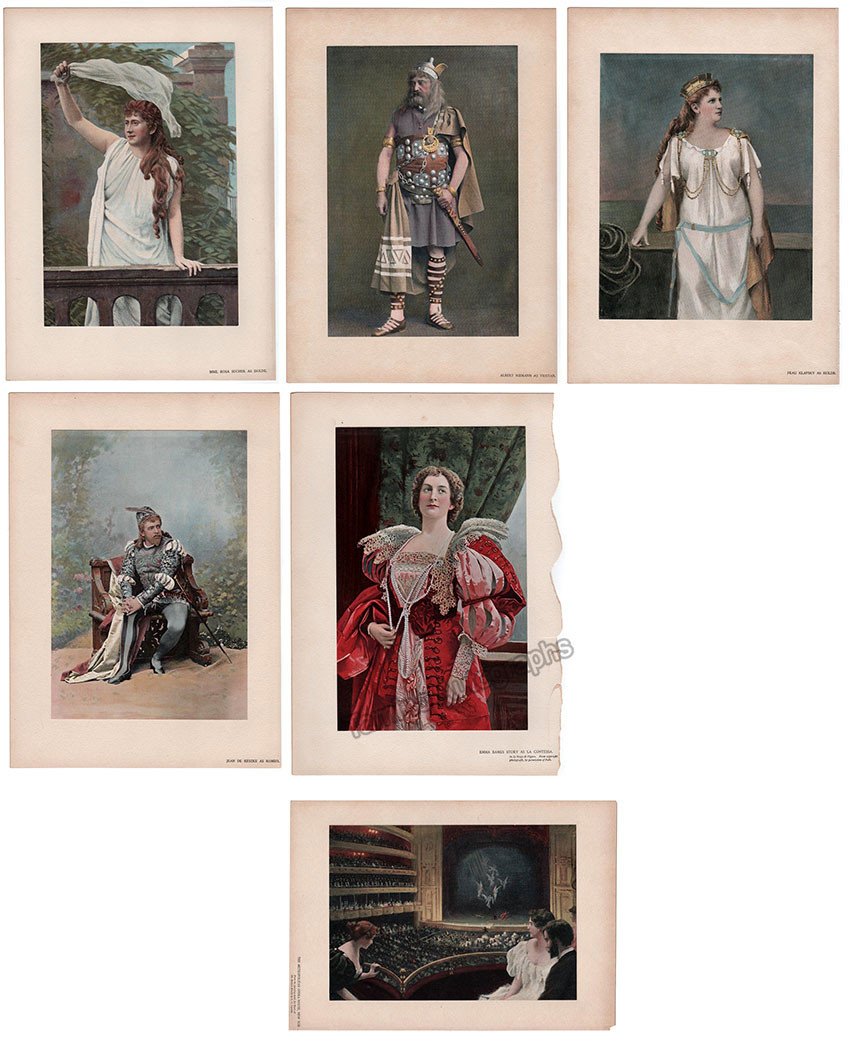 Opera Singers - Set of 12 Large Vintage Prints - Tamino