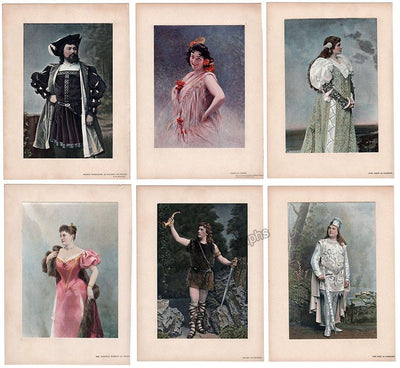 Opera Singers - Set of 12 Large Vintage Prints
