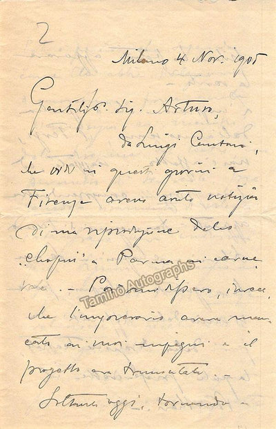 Orefice, Giacomo - Autograph Letter Signed 1905