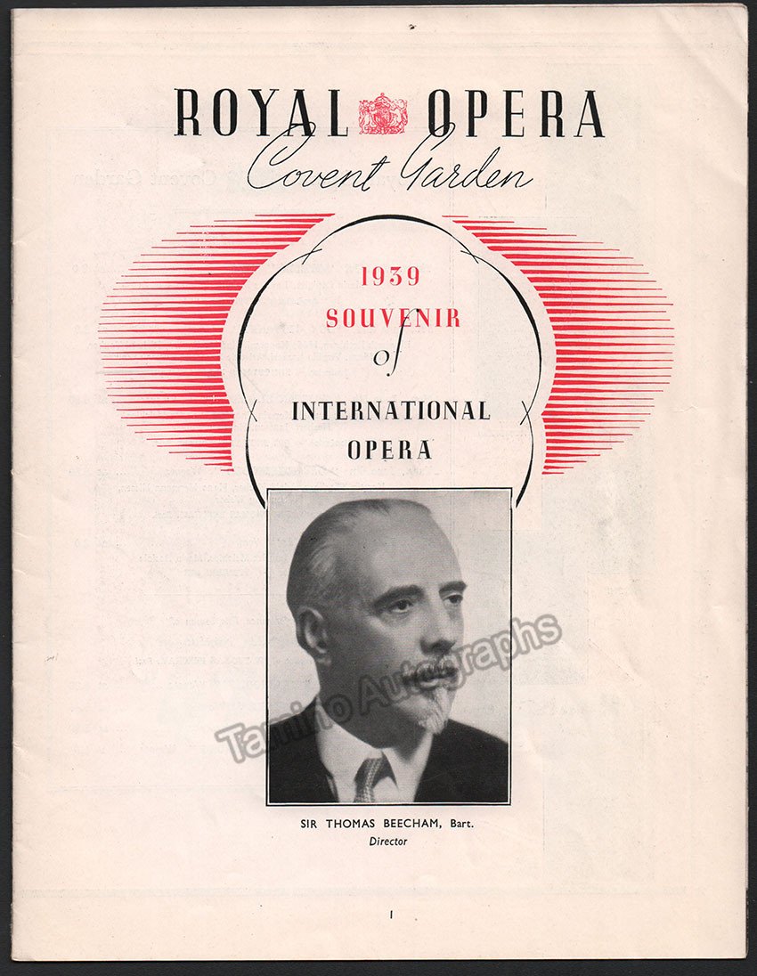 Otello - Program Royal Opera Covent Garden 1939 Vittorio Gui - Tamino