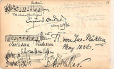 Oudin, Eugene - Von Zur-Muhlen, Raimund - Cramer, Pauline - Robertson, Fanny - Robertson, Sophie - Cotsford, Dick - Autograph Musical Quotes Signed