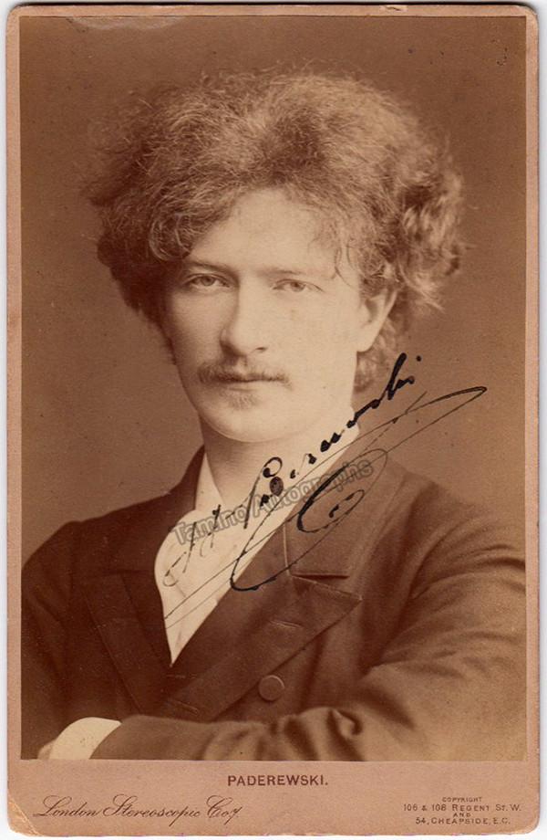 Paderewski, Ignacy - Signed Cabinet Photo - Tamino