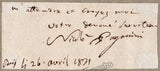Paganini, Nicolo - Signed Clip with Note 1831