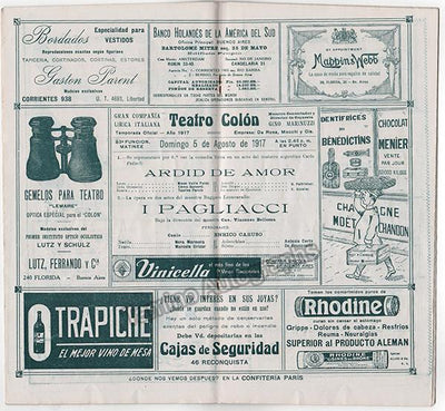 Caruso, Enrico - Program Last Pagliacci Teatro Colon 1917