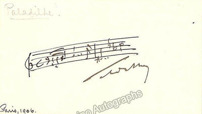 Paladilhe, Emile - Autograph Music Quote Signed 1906