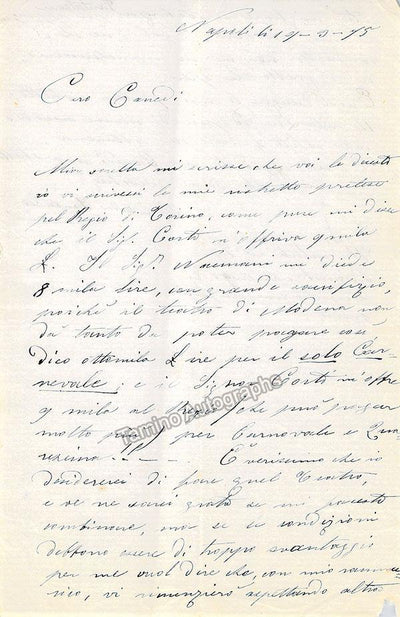 Pantaleoni, Romilda - Autograph Letter Signed