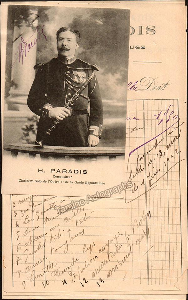 Paradis, Henri - Signed Photo Postcard - Tamino