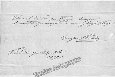 Parodi, Teresa - Autograph Note Signed 1851