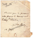 Pasta, Giuditta - Autograph Note Signed 1833