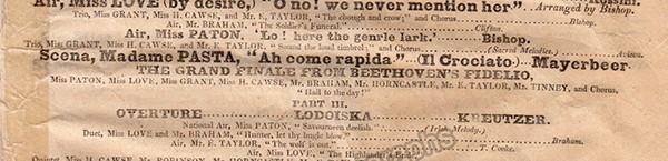 Pasta, Giuditta - Concert Playbill 1828 - Tamino