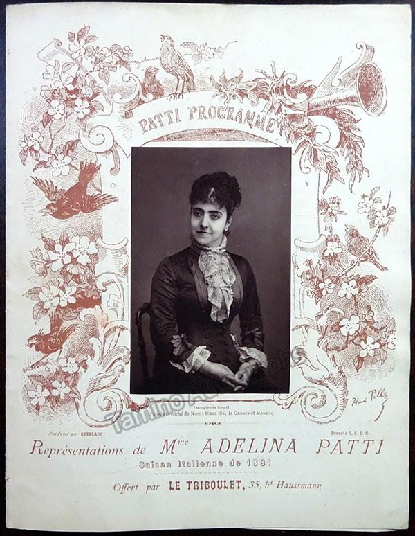 Patti, Adelina - Set of 2 Programs Paris 1881