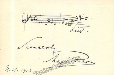 Pauer, Max von - Autograph Music Quote Signed 1913