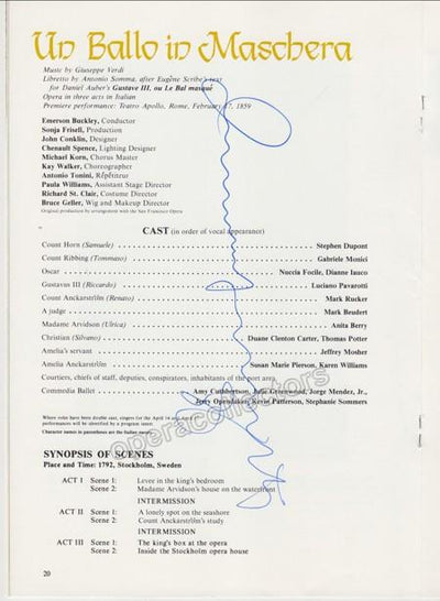 Pavarotti, Luciano - Signed Program Philadelphia