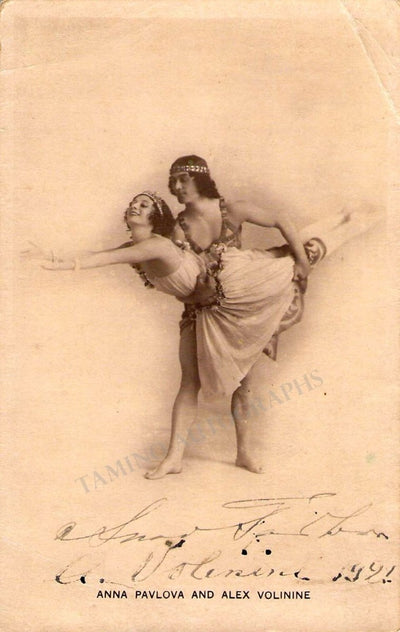 Pavlova, Anna - Volinin, Alexander - Double Signed Photo 1921