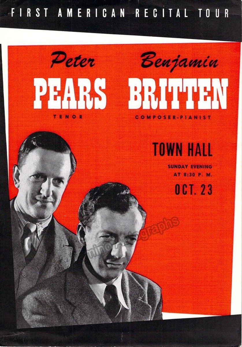 Pears, Peter - Britten, Benjamin - Concert Playbill USA Tour 1949