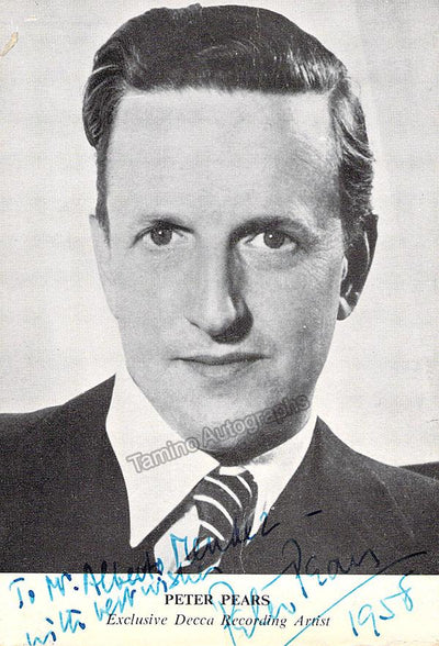 Pears, Peter - Signed Photo 1958