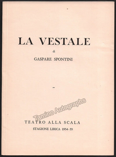 Performance Program "La Vestale" La Scala 1954-1955